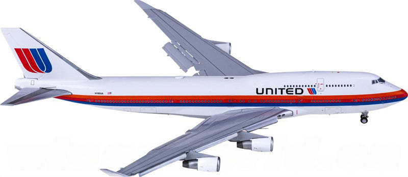 JC Wings United Airlines Boeing 747-400 N183UA Flaps Down 1:400 Diecast Model view 4