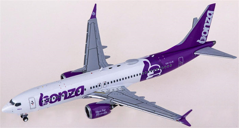 Geminijets Bonza Boeing 737 MAX 8 VH-UJK 1:400 Airplan Diecast Model view 1