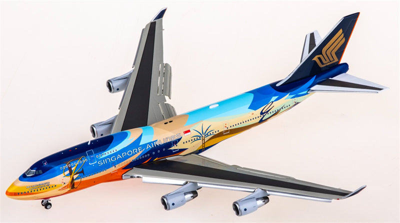 JC Wings 1:400 Singapore Airlines Boeing 747-400 9V-SPK Flaps down Diecast Model view 4