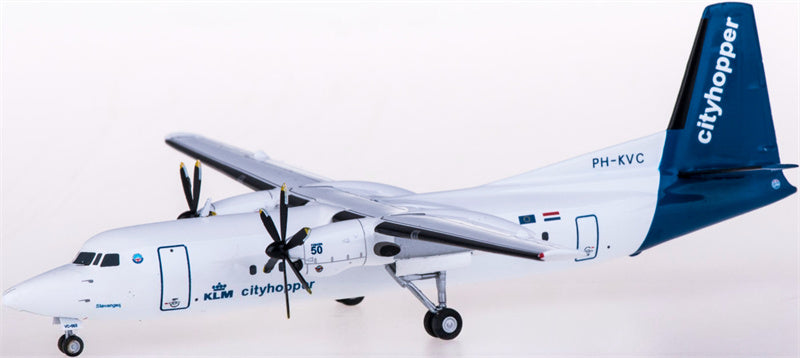 Herpa KLM for Fokker 50 PH-KVC 1:200 Airplane Pre-built  Airliner Model Display