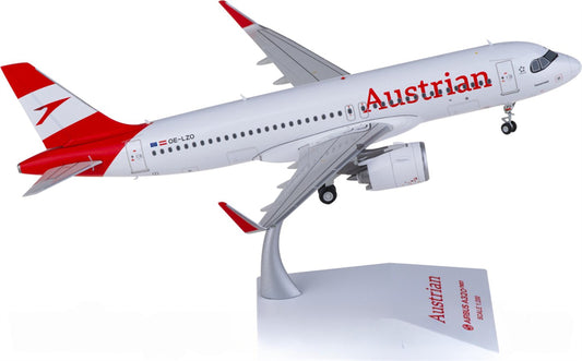 for JC Wings for Austrian Airlines for Airbus A320neo OE-LZO 1:200 Airplane Pre-built Airliner Model Display