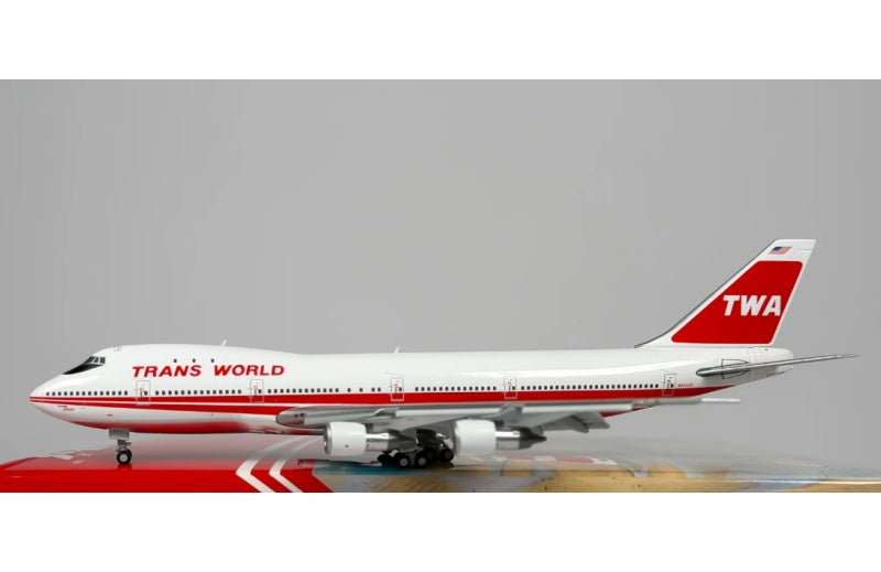 HX Models 1:400 TWA B747-100 N93105 Flaps down DIECAST Model