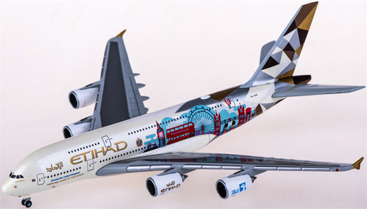 Herpa Etihad Airways Airbus A380 A6-APE Choose the United Kingdom 1:500 Diecast Model view 1