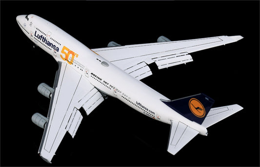 YY Wings Lufthansa Airlines for Boeing 747-400 D-ABVH Flaps Down 50th Anniversary 1:400 Airplane Pre-built  Airliner Model Display