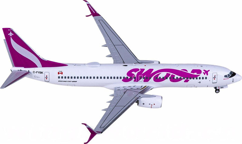 NG Models Swoop Airlines Boeing 737-800 C-FYBK 1:400 Diecast Model view 1