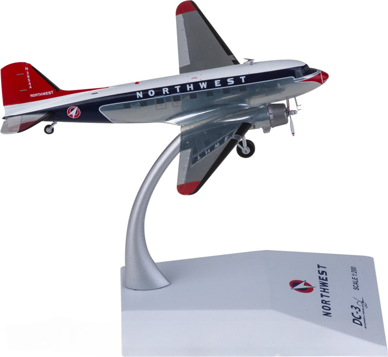 JC Wings Northwest Airlines Douglas DC-3 N39544 1:200 Diecast Model view 1