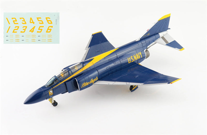 HOBBY MASTER McDonnell Douglas F-4J Phantom II US Blue Angels 1969 with decal No.1 to No.6 airplanes 1/72 Aircraft Pre-built Model