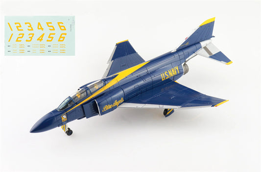 HOBBY MASTER McDonnell Douglas F-4J Phantom II US Blue Angels 1969 with decal No.1 to No.6 airplanes 1:72 Aircraft Pre-built Model