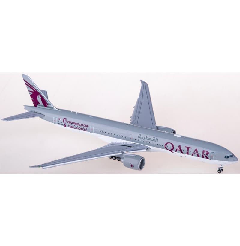 JC Wings Qatar Boeing 777-300ER A7-BEF Flaps down 1:400 Aircraft Pre-built  Airliner Model Display