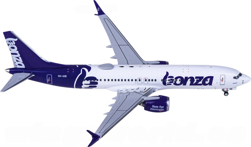 NG Models Bonza Boeing 737 MAX 8 VH-UIK 1:400 Diecast Model view 1