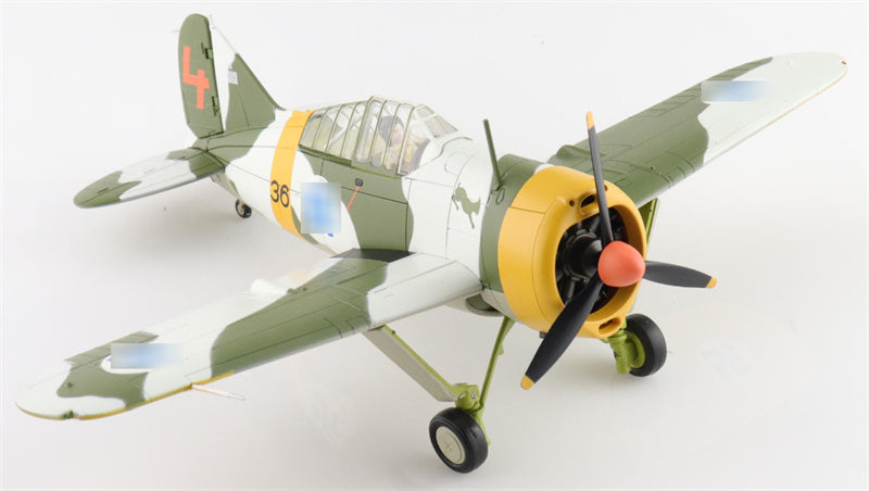 HOBBY MASTER Brewster Model 239 Buffalo (winter scheme) BW364 3/LeLv 24 flown by WO Ilmari Juutilainen March 1942 0.075 Aircraft Pre-built Model