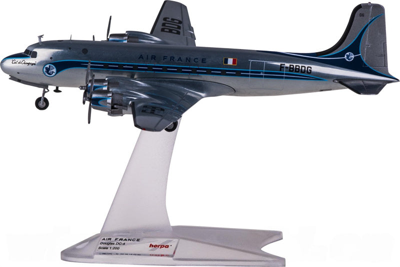 Herpa Air France for Douglas DC-4 F-BBDG 1:200 Airplane Pre-built  Airliner Model Display