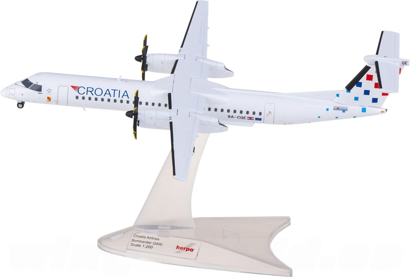 Herpa Croatia Airlines Bombardier Dash 8 Q400 9A-CQE 1:200 Diecast Model view 4