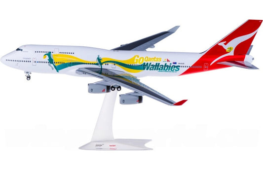 Herpa Qantas Boeing 747-400 VH-OJO Rugby livery 1:200 Aircraft Pre-built  Airliner Model Display