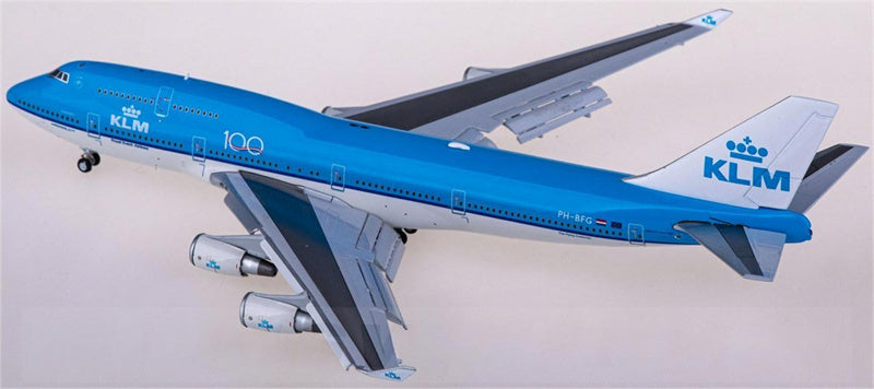 JC Wings KLM Boeing 747-400 PH-BFG Flaps Down with Aviationtag 1:400 Diecast Model view 4