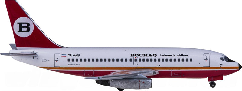 AeroClassics Bouraq Indonesia Airlines Boeing 737-200 YU-AOF 1:400 Diecast Model view 1