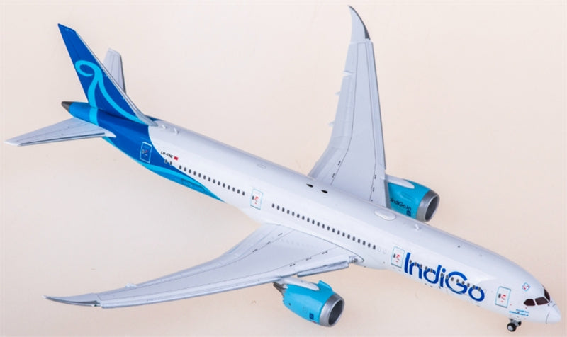 JC Wings Indigo Boeing 787-9 Dreamliner LN-FNC flaps down 1:400 Diecast Model view 1
