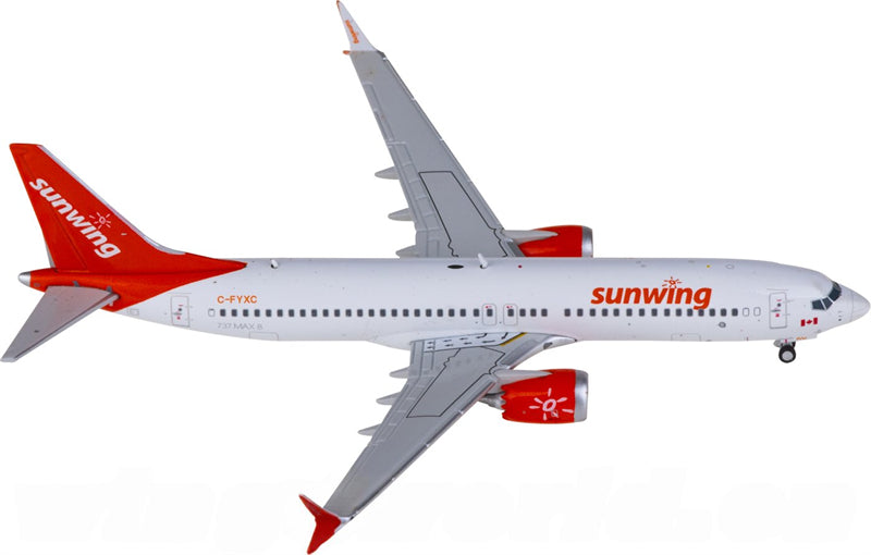JC Wings Sunwing Airlines Boeing 737 MAX 8 C-FYXC 1:400 Diecast Model view 1