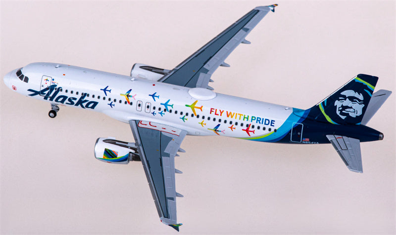 NG Models Alaska Airlines Airbus A320 N854VA 1:400 Diecast Model view 3