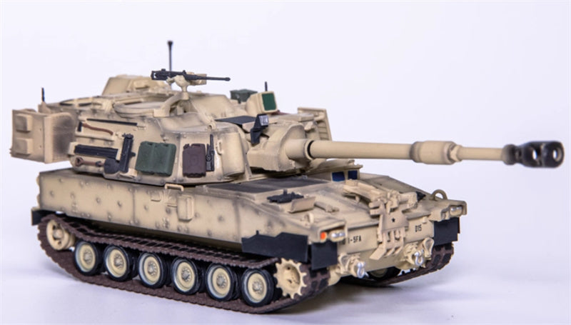 T-MODEL US M109A7 self-propelled howitzer 155mm w/ ammunition vehicle Sand colored style 1:72 Tank Pre-built Model