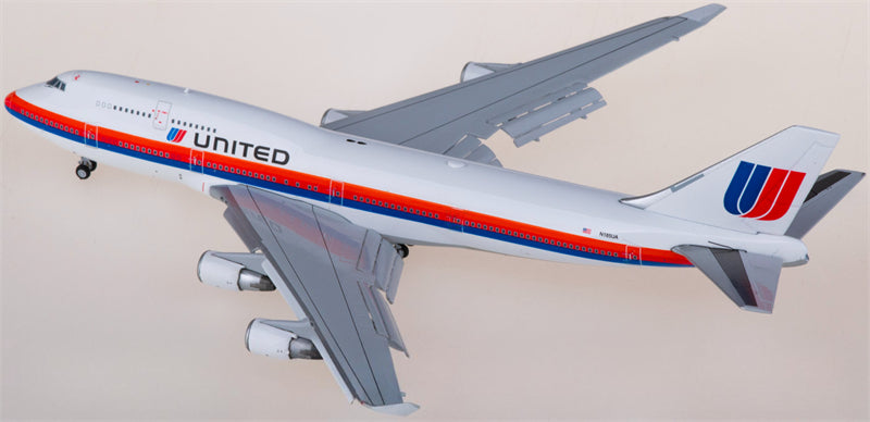 JC Wings United Airlines Boeing 747-400 N185UA Flaps Down 1:400 Diecast Model view 2