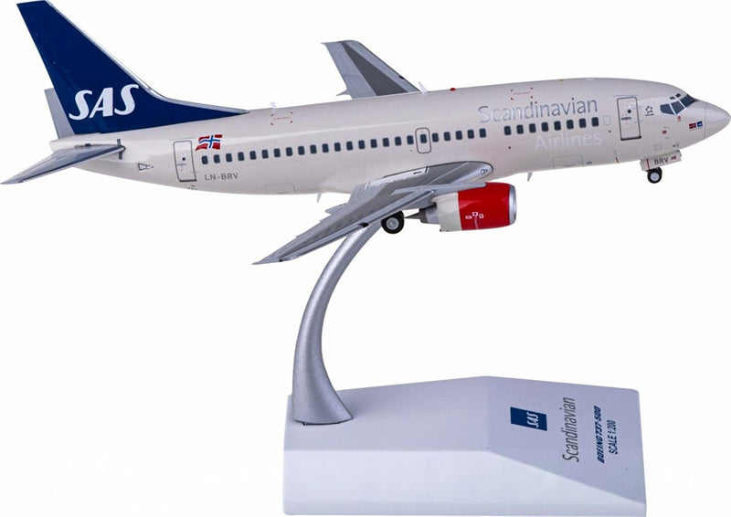 JC Wings SAS Boeing 737-500 LN-BRV 1:200 Diecast Model view 1