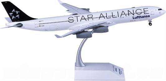 JC Wings Lufthansa for Airbus A340-300 D-AIGN Star Alliance 1:200 Airplane Pre-built Airliner Model Display