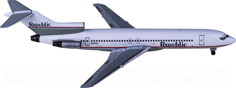 AeroClassics Republic for Boeing 727-200 N274WC 1:400 Aircraft Pre-built  Airliner Model Display