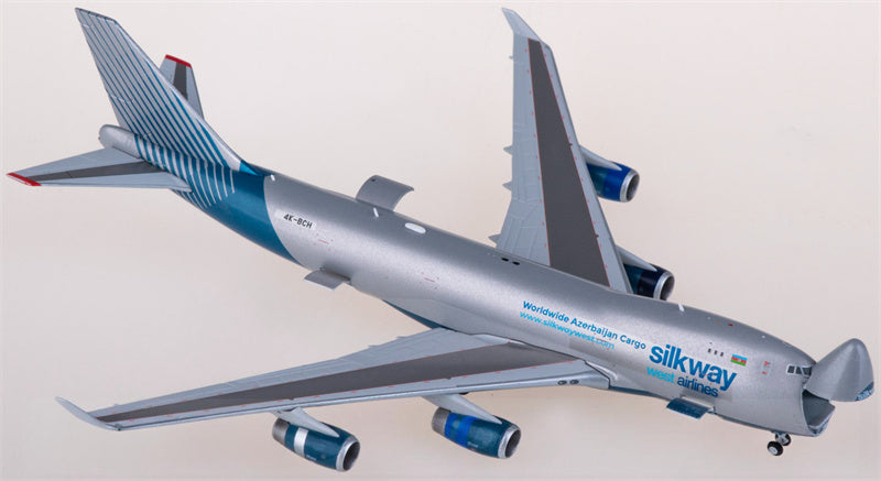 JC Wings Silk Way West Airlines Boeing 747-400F 4K-BCH Interactive Series 1:400 Diecast Model view 4