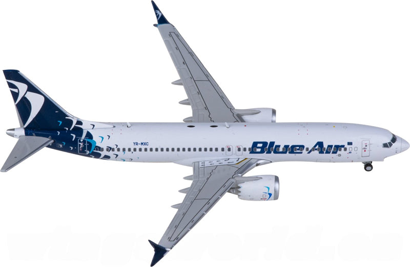 JC Wings Blue Air Boeing 737 MAX 8 YR-MXC 1:400 Diecast Model view 1