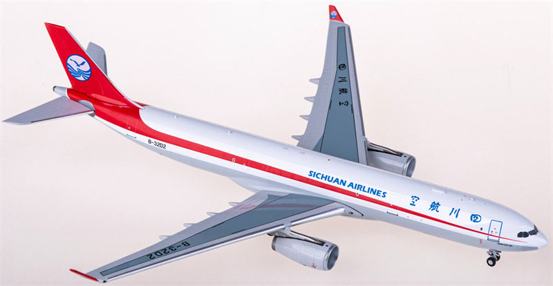 NG Models Sichuan Airlines Airbus A330-300P2F B-32D2 1:400 Diecast Model view 3