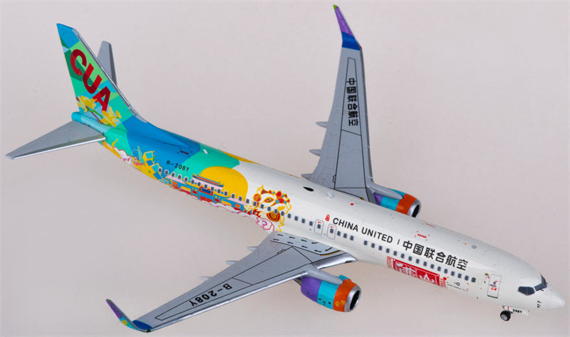 NG Models China United Airlines Boeing 737-800 B-208Y 1:400 Diecast Model view 3
