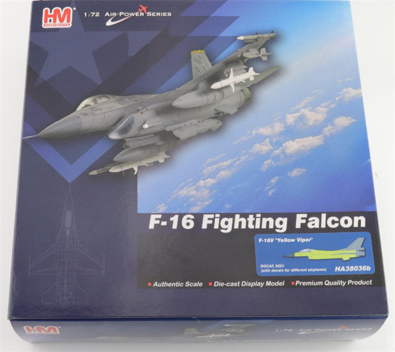 HOBBY MASTER F-16V Yellow Viper ROCAF 2023 (with decals different airplanes) 1:72 Aircraft Pre-built Model