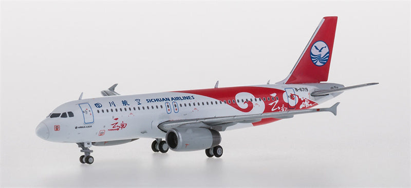 JC Wings Sichuan Airlines Airbus A320 B-6719 Yunnan Painting 1:400 Diecast Model view 1