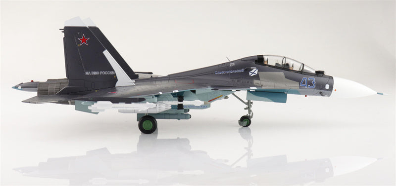 HOBBY MASTER Sukhoi SU30SM Flanker C Blue 43 Russian Navy Aviation Saki Airbase 2016 1:72 Aircraft Pre-built Model