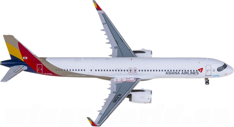 NGmodels Asiana for Airbus A321neo HL8399 1:400 Airplane Pre-built  Airliner Model Display
