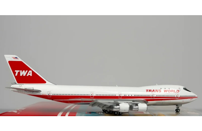 HX Models 1:400 TWA B747-100 N93105 Flaps down DIECAST Model