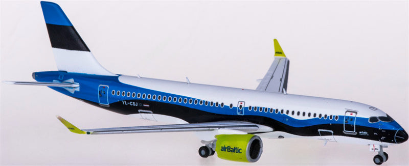JC Wings airBaltic for Airbus A220-300 YL-CSJ 1:400 Airplane Pre-built  Airliner Model Display