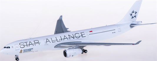 JC Wings Singapore Airlines Airbus A330-300 9V-STU Star Alliance 1:400 Diecast Model view 1
