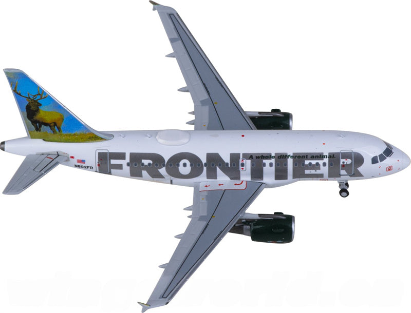 NG Models Frontier Airlines Airbus A318 N802FR 1:400 Diecast Model view 1