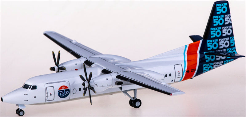 JC Wings Fokker 50 PH-OSI 1:200 Airplane Pre-built  Airliner Model Display