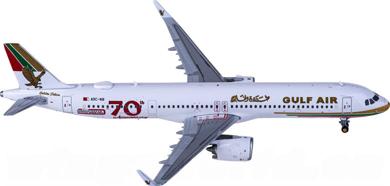 JC Wings Gulf Air Airbus A321neo A9C-NB 70th 1:400 Diecast Model view 3