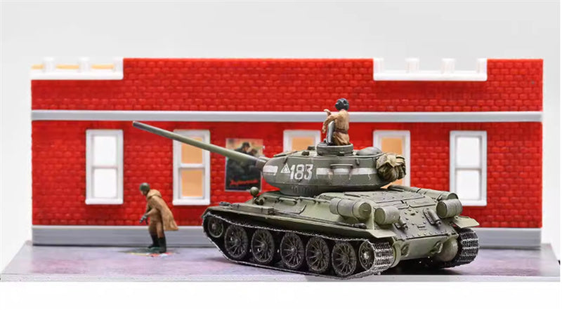 3R T-34 tank with Berlin Scens and figure #183 1:72 Tank Pre-built Model