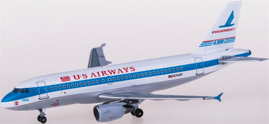 AeroClassics US Airways Airbus A319 N744P Piedmont 1:400 Diecast Model view 1