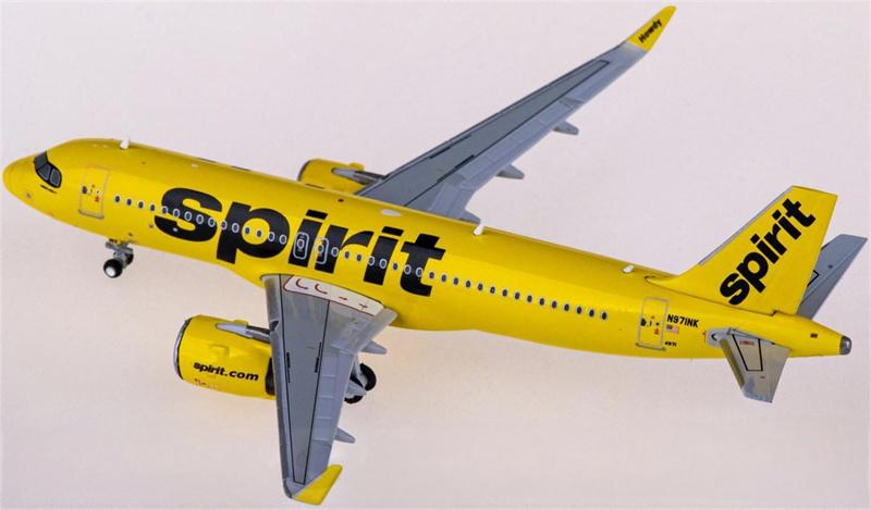 Geminijets Spirit Airlines for Airbus A320neo N971NK 1:400 Airplane Pre-built  Airliner Model Display