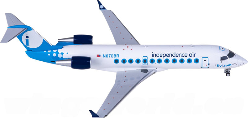 NG Models Independence Air for Bombardier CRJ200ER N670BR 1:200 Airplane Pre-built Airliner Model Display