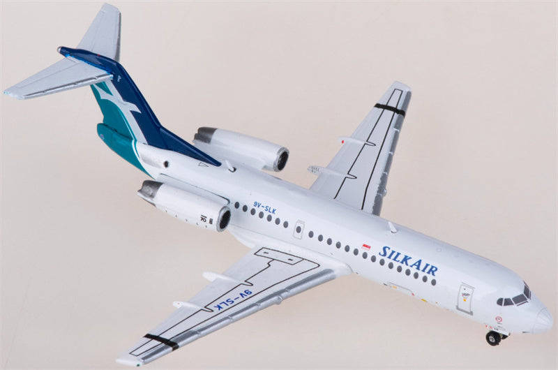 JC Wings SilkAir for Fokker 70 9V-SLK 1:400 Airplane Pre-built  Airliner Model Display