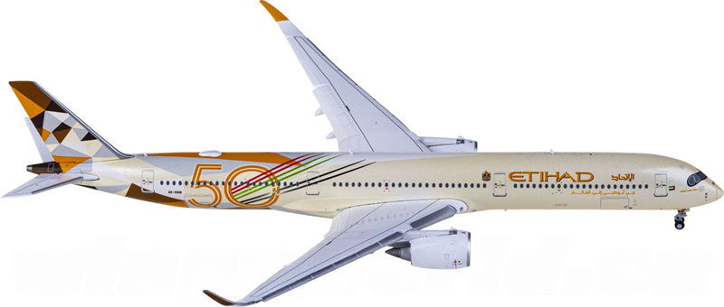 JC Wings Etihad Airways Airbus A350-1000XWB A6-XWB Flaps Down 1:400 Diecast Model view 3