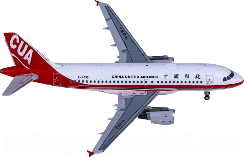 NG Models China United Airlines for Airbus A319 B-4092 1:400 Airplane Pre-built  Airliner Model Display