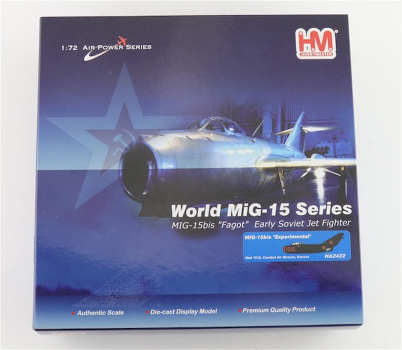 HOBBY MASTER MIG15bis Experimental Red 1016/N15YY Combat Air Museum Kansas 1:72 Aircraft Pre-built Model